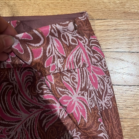 Anthro MAEVE Pink Paisley Flare Leg Retro Pants - Picture 7 of 15